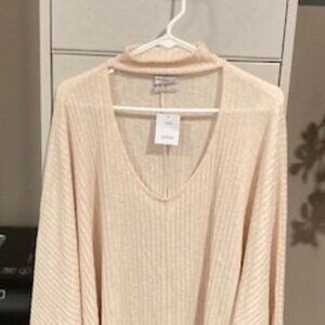 Urban Outfitters - Ivory Long Sleeve Shirt with Choker Collar - New With Tag